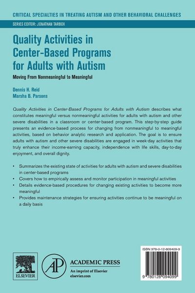 Produktbild: Quality Activities in Center-Based Programs for Adults with Autism
