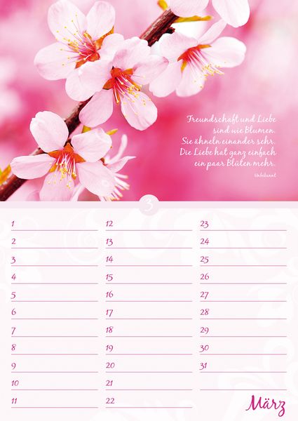 Produktbild: Geburtstagskalender Bl&uuml;tenpracht - immerw&auml;hrend - (21 x 30)