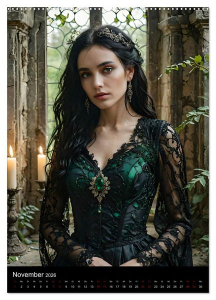 Produktbild: Gothic beauties - Sch&ouml;nheiten der Nacht (hochwertiger Premium Wandkalender 2026 DIN A2 hoch), Kunstdruck in Hochglanz
