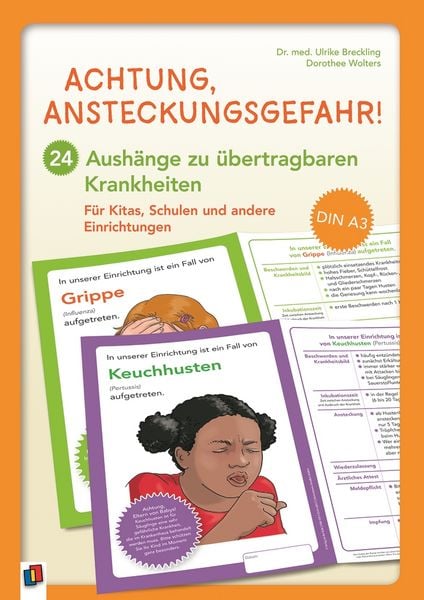 Achtung, Ansteckungsgefahr! – 24 Aushänge zu übertragbaren Krankheiten, Poster von Ulrike Breckling, Verlag an der Ruhr, 9783834668837