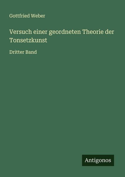 Produktbild: Versuch einer geordneten Theorie der Tonsetzkunst
