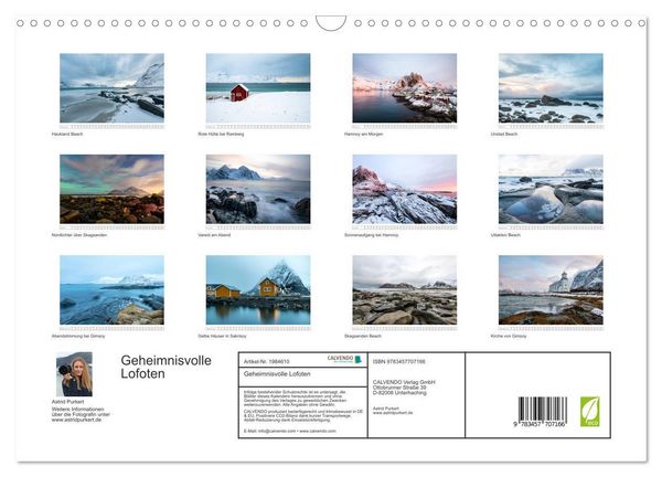 Produktbild: Geheimnisvolle Lofoten (Wandkalender 2026 DIN A3 quer), CALVENDO Monatskalender