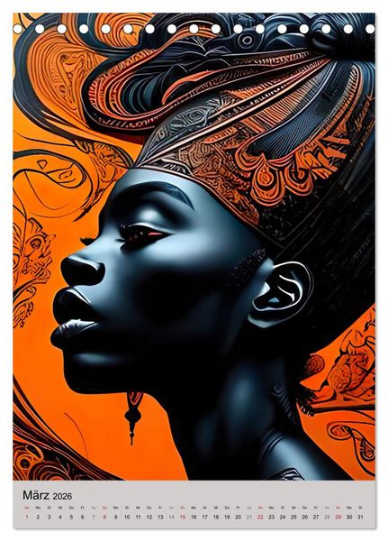 Produktbild: Portraits afrikanischer Frauen (Tischkalender 2026 DIN A5 hoch), CALVENDO Monatskalender