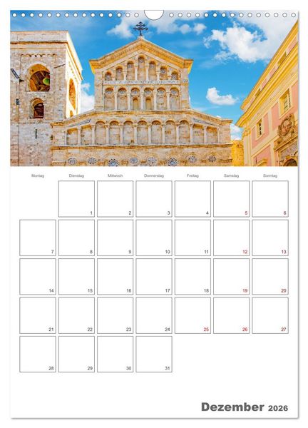 Produktbild: Cagliari - Urlaubsplaner (Wandkalender 2026 DIN A3 hoch), CALVENDO Monatskalender