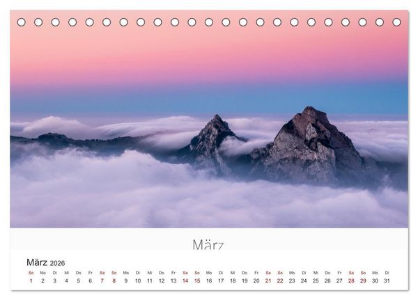 Produktbild: Schweiz - Faszination Natur (Tischkalender 2026 DIN A5 quer), CALVENDO Monatskalender