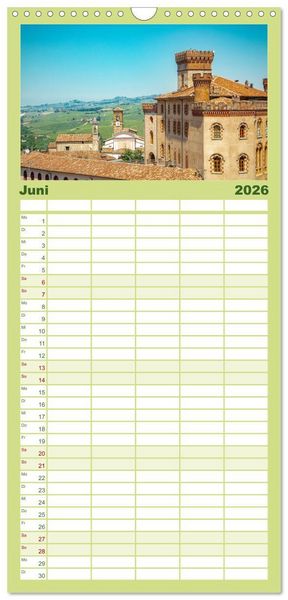 Produktbild: Familienplaner 2026 - Barolo in den H&uuml;geln des Langhe mit 5 Spalten (Wandkalender, 21 x 45 cm) CALVENDO
