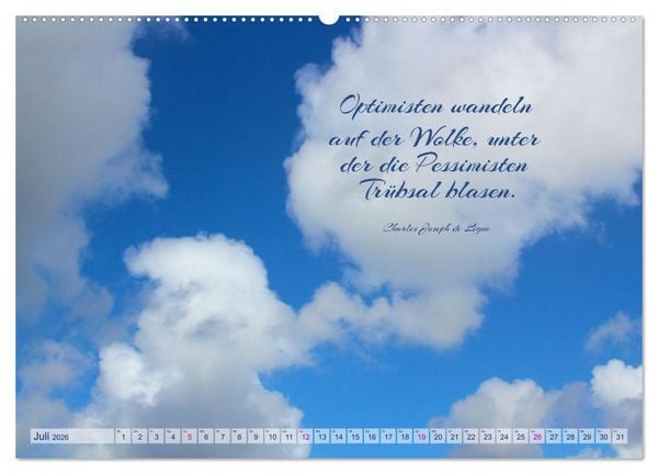 Produktbild: Die Wolken: "Schauspieler der L&uuml;fte" (Wandkalender 2026 DIN A2 quer), CALVENDO Monatskalender