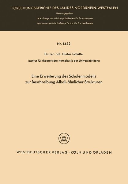 Produktbild: Eine Erweiterung des Schalenmodells zur Beschreibung Alkali-&auml;hnlicher Strukturen