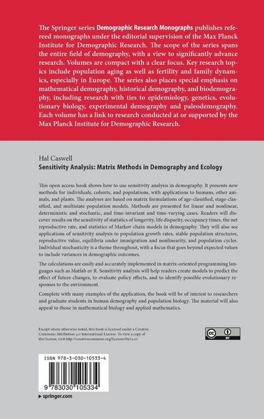 Produktbild: Sensitivity Analysis: Matrix Methods in Demography and Ecology