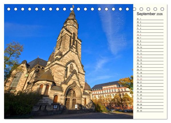 Produktbild: Reise durch Leipzig (Tischkalender 2026 DIN A5 quer), CALVENDO Monatskalender