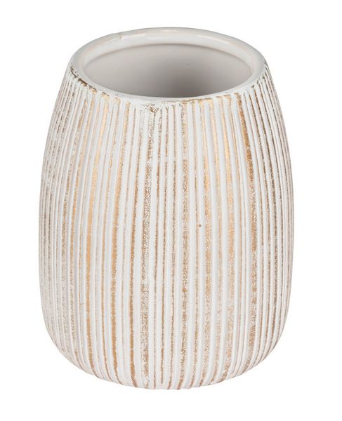 Produktbild: Bad-Accessoire Set Mod. Pascoli, gold/schwarz, Keramik, &Oslash; 11,5 x 13 cm, strukturierte Oberfl&auml;che aus