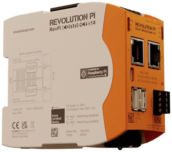 Revolution Pi by Kunbus RevPi Connect SE 8GB PR100368 SPS-Erweiterungsmodul 24 V/DC