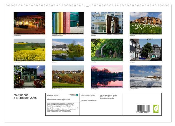 Produktbild: Mettmanner Bilderbogen 2026 (hochwertiger Premium Wandkalender 2026 DIN A2 quer), Kunstdruck in Hochglanz