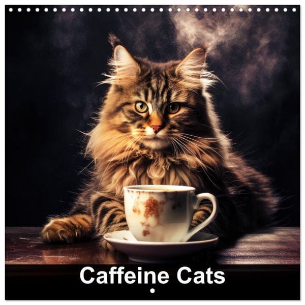 Caffeine Cats (Wall Calendar 2026 12 × 12 Inch) CALVENDO 12 Month Wall Calendar