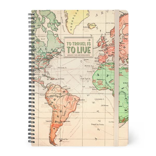 Produktbild: Legami Notizbuch liniert mit Spiralbindung - Maxi - Travel