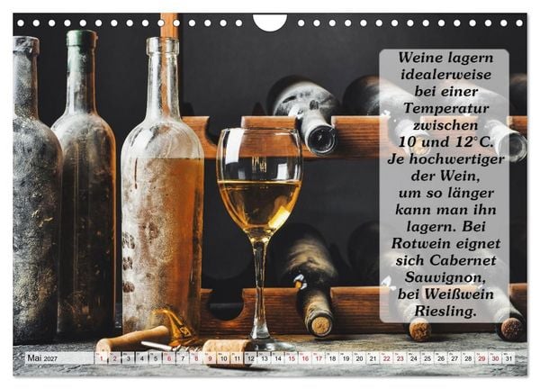 Produktbild: Wissenswertes &uuml;ber Wein (Wandkalender 2027 DIN A4 quer), CALVENDO Monatskalender