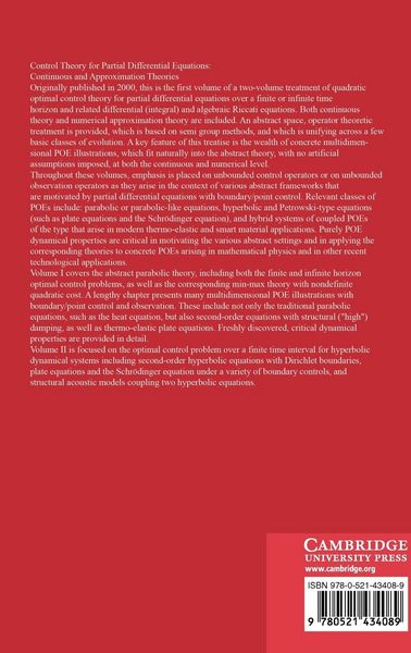 Produktbild: Control Theory for Partial Differential Equations