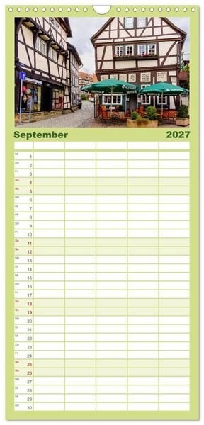 Produktbild: Familienplaner 2027 - Ein Blick auf Alsfeld mit 5 Spalten (Wandkalender, 21 x 45 cm) CALVENDO