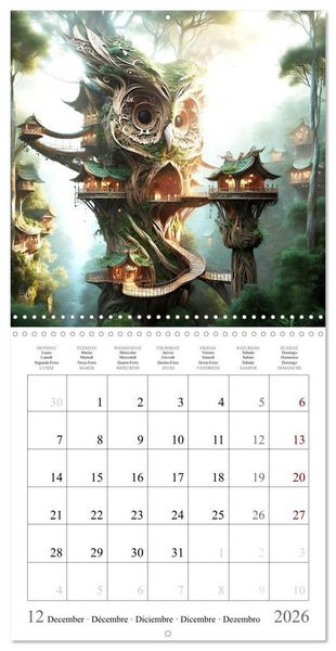 Produktbild: Habitat des chouettes (Calendrier mural carr&eacute; 2026 30x30 cm) Calendrier double avec une page pour vos prises de notes