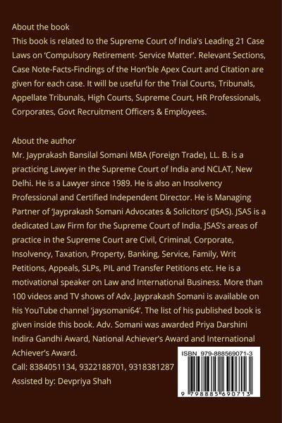 Produktbild: Compulsory Retirement- Service Matters- Supreme Court's Latest Leading Case Laws