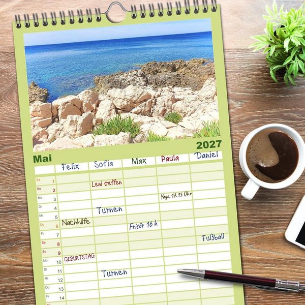 Produktbild: Familienplaner 2027 - Die Insel Cres - Raue Sch&ouml;nheit in Kroatien mit 5 Spalten (Wandkalender, 21 x 45 cm) CALVENDO