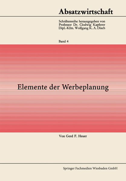 Produktbild: Elemente der Werbeplanung