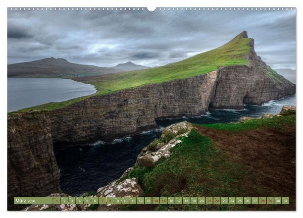 Produktbild: F&auml;r&ouml;er Inseln - Wo Schafe tanzen und die Natur im Winde fliegt (hochwertiger Premium Wandkalender 2026 DIN A2 quer), Kunstdruck in Hochglanz