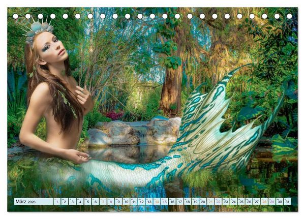 Produktbild: Meerjungfrauen - Fantasiesch&ouml;nheiten (Tischkalender 2026 DIN A5 quer), CALVENDO Monatskalender