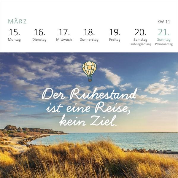Produktbild: Mini-Wochenkalender Tsch&uuml;ss Arbeit, hallo Ruhestand! 2027
