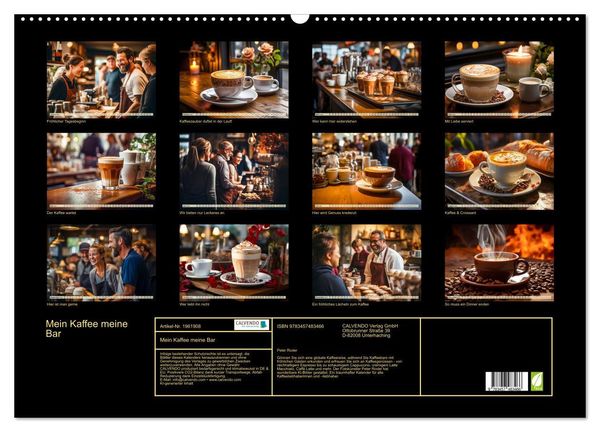 Produktbild: Mein Kaffee meine Bar (Wandkalender 2026 DIN A2 quer), CALVENDO Monatskalender