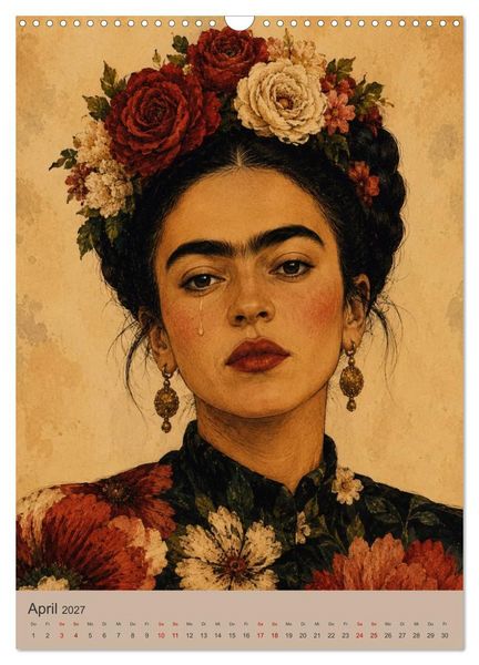 Produktbild: Boho Frauen Kunstkalender - 12 Vintage Kunstportr&auml;ts (Wandkalender 2027 DIN A3 hoch), CALVENDO Monatskalender