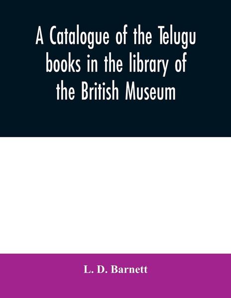 Produktbild: A catalogue of the Telugu books in the library of the British Museum