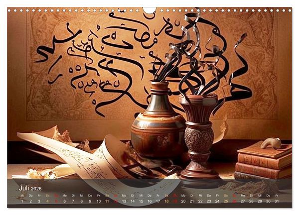 Produktbild: Arabische Kalligraphie in Kunstform (Wandkalender 2026 DIN A3 quer), CALVENDO Monatskalender