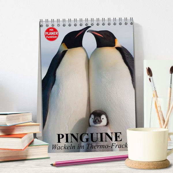 Produktbild: Pinguine. Wackeln im Thermo-Frack (Tischkalender 2026 DIN A5 hoch), CALVENDO Monatskalender
