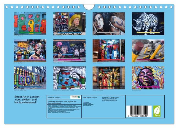 Produktbild: Street Art in London - cool, stylisch und hochprofessionell (Wandkalender 2026 DIN A4 quer), CALVENDO Monatskalender