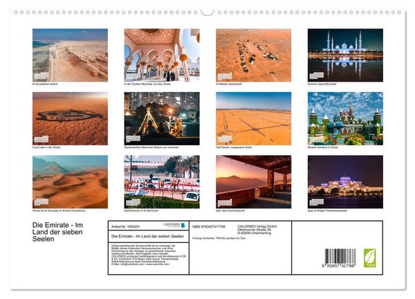 Produktbild: Die Emirate - Im Land der sieben Seelen (hochwertiger Premium Wandkalender 2026 DIN A2 quer), Kunstdruck in Hochglanz