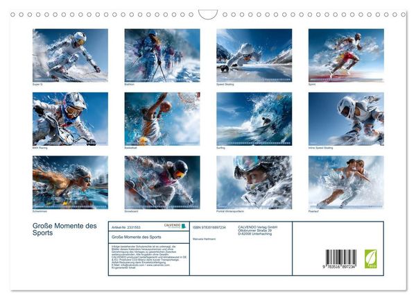 Produktbild: Gro&szlig;e Momente des Sports (Wandkalender 2027 DIN A3 quer), CALVENDO Monatskalender