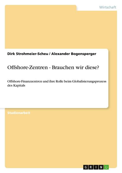 Produktbild: Offshore-Zentren - Brauchen wir diese?