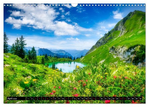 Produktbild: Oberstdorfer Bergwelt (Wandkalender 2026 DIN A3 quer), CALVENDO Monatskalender