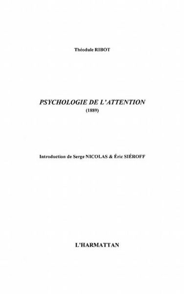 Produktbild: Psychologie de l'attention