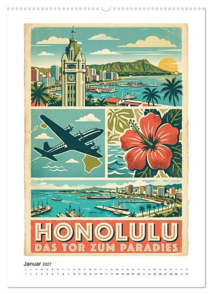Produktbild: Sehnsucht Hawaii &ndash; Die Aloha Mid-Century Collection (Wandkalender 2027 DIN A2 hoch), CALVENDO Monatskalender