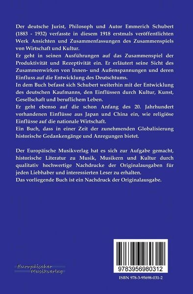Produktbild: Kultur und Volkswirtschaft