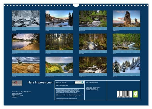 Produktbild: Harz Impressionen (Wandkalender 2026 DIN A3 quer), CALVENDO Monatskalender