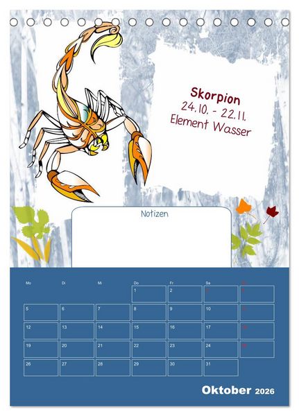 Produktbild: Sternzeichen &bull; Geburtstagskalender / Planer (Tischkalender 2026 DIN A5 hoch), CALVENDO Monatskalender