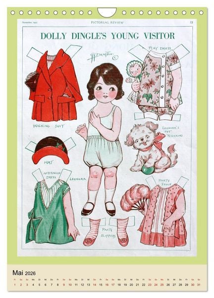 Produktbild: Dolly Dingle Kalender - Anziehpuppen von Grace G. Drayton (Wandkalender 2026 DIN A4 hoch), CALVENDO Monatskalender