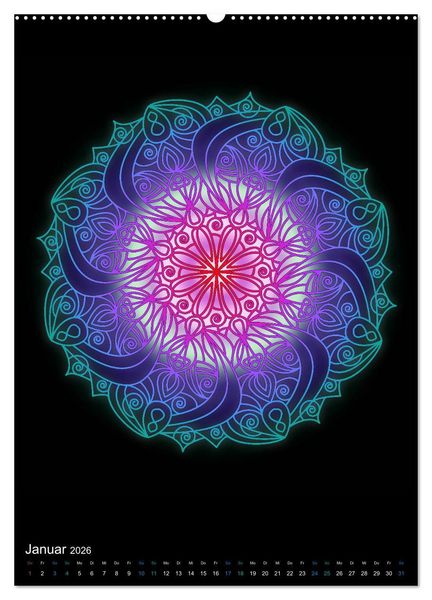 Produktbild: Mandala-Kalender 2026 (hochwertiger Premium Wandkalender 2026 DIN A2 hoch), Kunstdruck in Hochglanz
