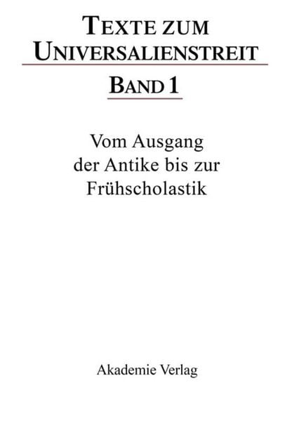Produktbild: Vom Ausgang der Antike bis zur Fr&uuml;hscholastik