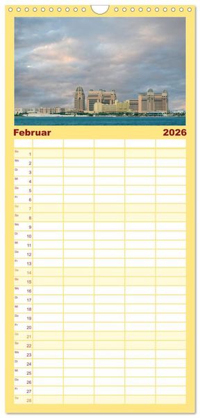 Produktbild: Familienplaner 2026 - Doha, die arabische Welt im Aufbruch mit 5 Spalten (Wandkalender, 21 x 45 cm) CALVENDO