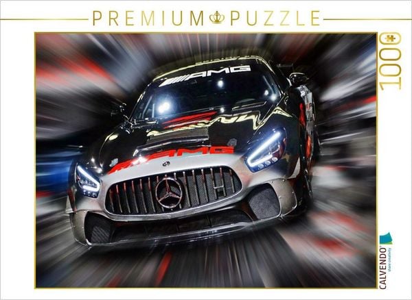 Produktbild: CALVENDO Puzzle Der Mercedes AMG GT4 ist ein vom Edel-Tuner AMG optimierter Sportwagen mit Stra&szlig;enzulassung. | 1000 Teile Lege-Gr&ouml;&szlig;e 64x48cm Foto-Puzz