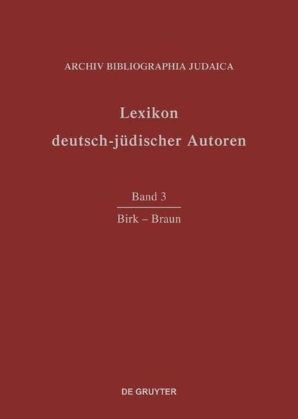 Produktbild: Lexikon deutsch-j&uuml;discher Autoren / Birk - Braun